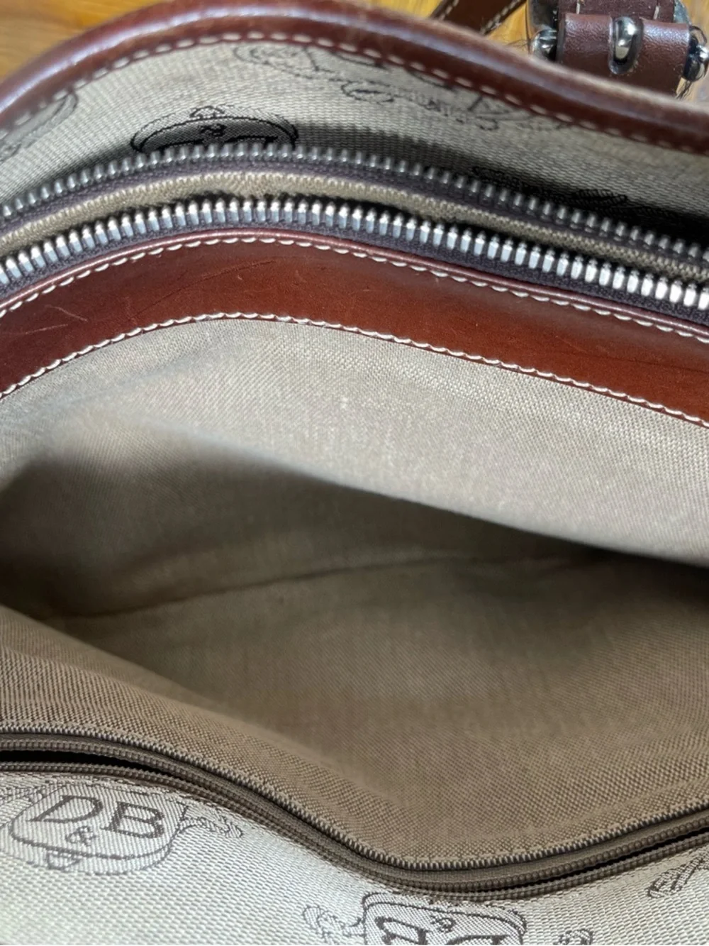 Dooney & Bourke Brown  work office Executive Satchel Signature Logo Canvas bag